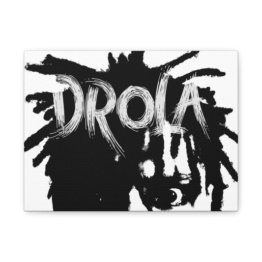 Drola J Canvas Wall Art, Abstract Art Home Decor, Unique Black and White Artwork, Modern Room Decoration, Gift for Art Lovers
