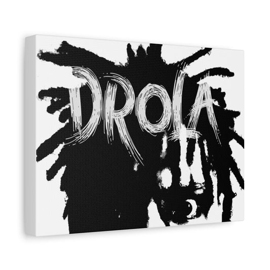 Drola J Canvas Wall Art, Abstract Art Home Decor, Unique Black and White Artwork, Modern Room Decoration, Gift for Art Lovers